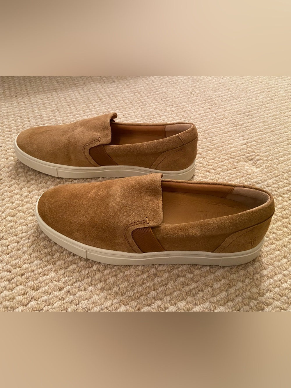 Frye Casual Suede Slip-On Sneakers in Tan